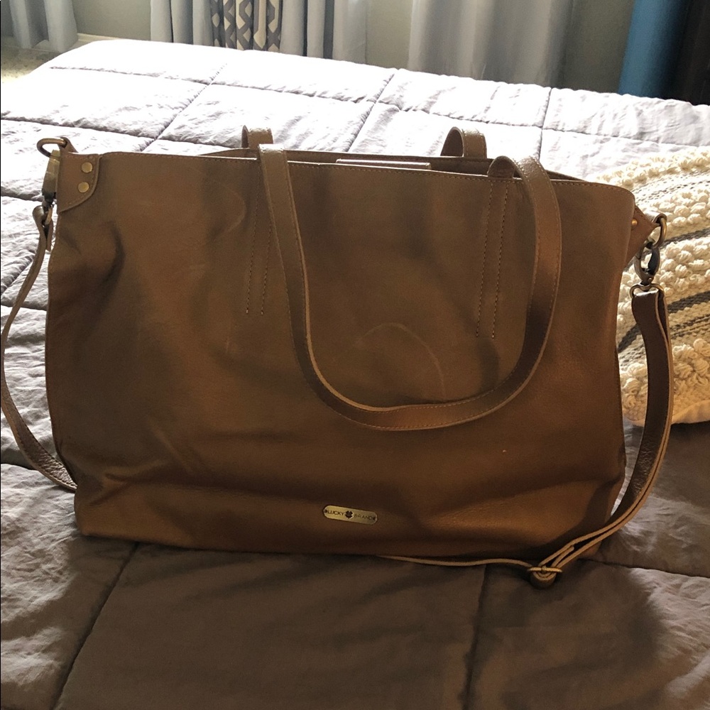 Lucky Brand Tan Leather Tote with Removable Strap